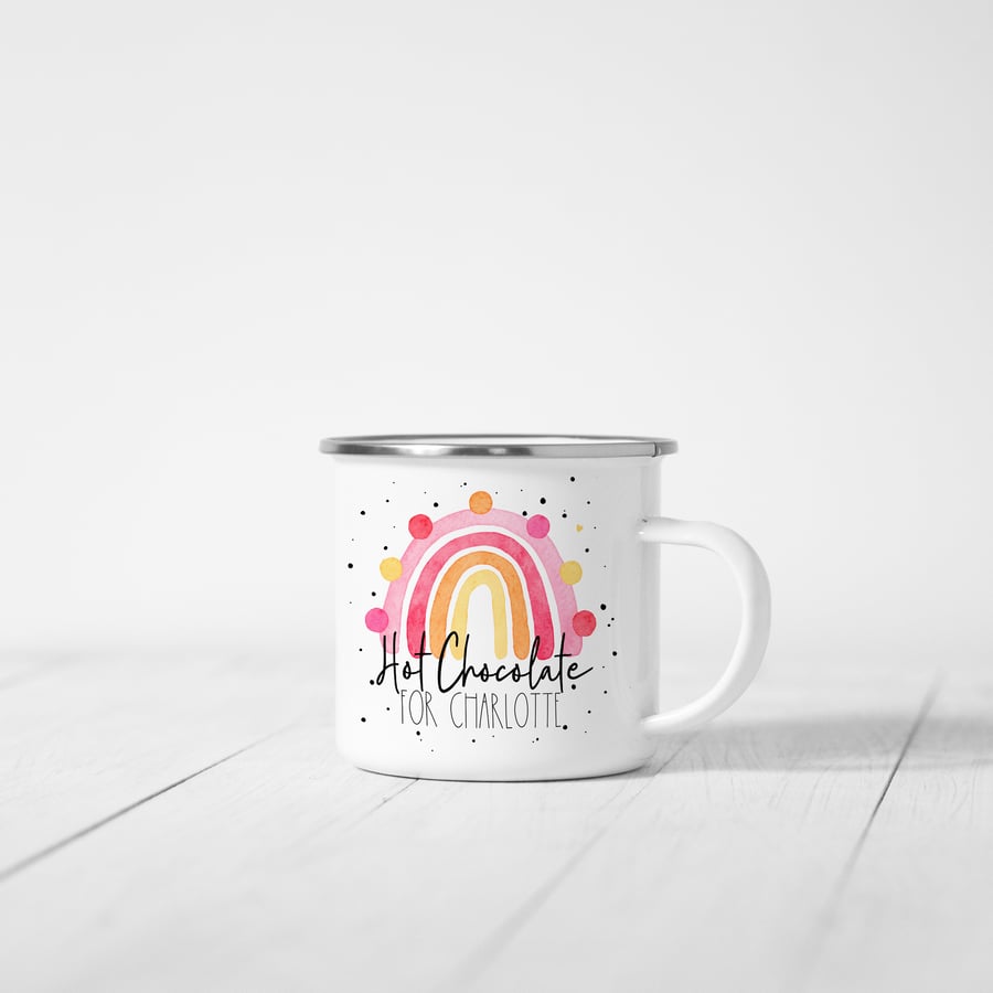 Personalised Hot Chocolate Enamel Mug