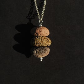 Beach pebble stacker pendant