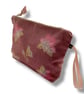 Dusty Pink Lotus Flowers Linen Makeup Bag - Image 3