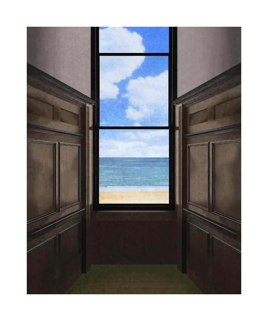 Bamburgh Castle View (10" x 12" gouache and digital collage)