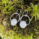 Sterling silver and pearl dangle earrings 