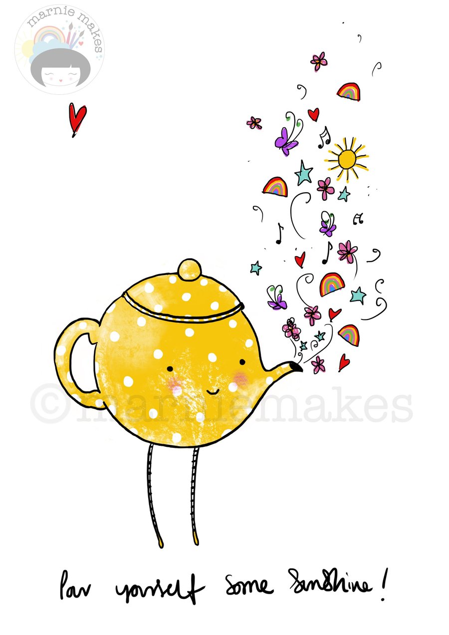 Pour Yourself Some Sunshine - A5 Giclee print