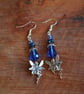 Fairy earrings with blue crystals