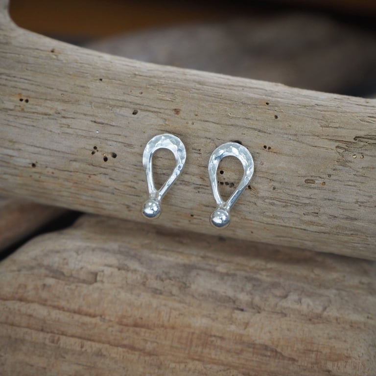 Studs, Small Silver Teardrop Ear Studs, Silver Stud Earrings