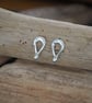 Studs, Small Silver Teardrop Ear Studs, Silver Stud Earrings
