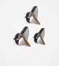 House sparrow wall hanging, set of 3 miniature flying birds, wooden decorations. - Image 2