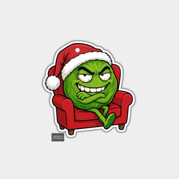 Unique Funny Christmas Gift Tags For Adults, 6pk - Cheeky Brussels Sprout