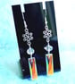 Flower Earrings with Ab Crystal Drops - Image 6