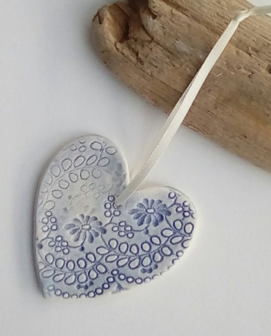 Ceramic heart hanging