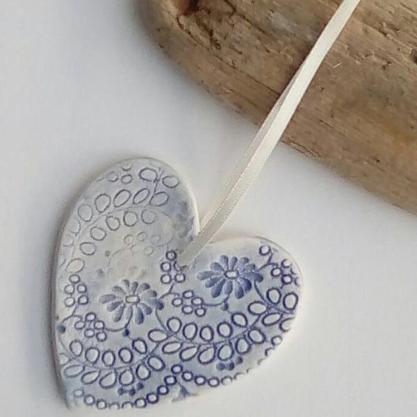 Ceramic heart hanging