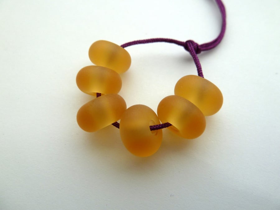 amber spacer lampwork glass beads