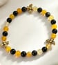 Golden Bee Gemstone Stretch Bracelet