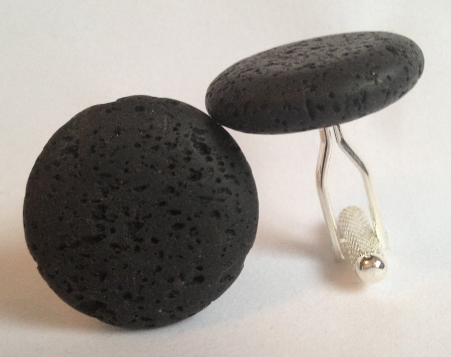 Large Lava rock cufflinks