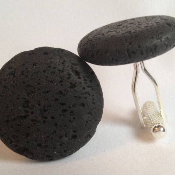 Large Lava rock cufflinks