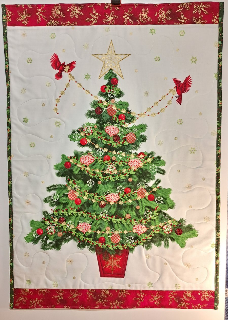 Quilted Christmas tree table or wall decor