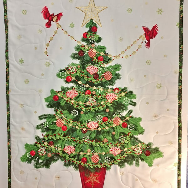 Quilted Christmas tree table or wall decor