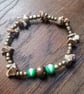 "Earth" - Stretchy crystal chip, seed beads and beaded fashion bracelet  - Image 1