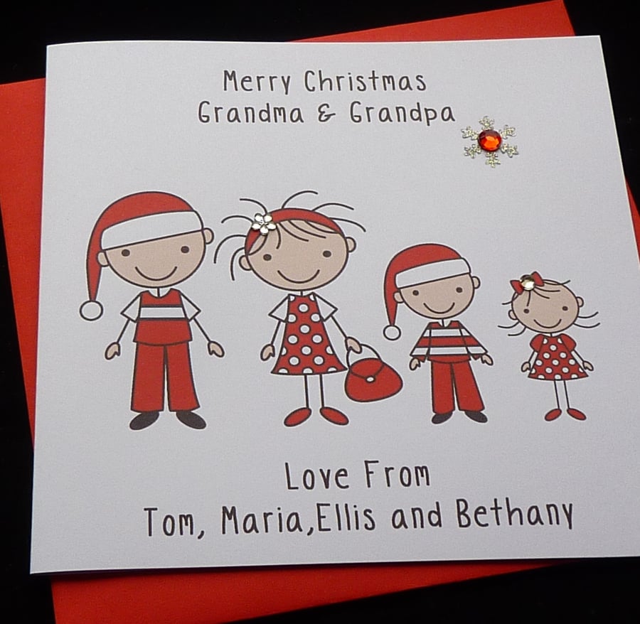 Family Group Personalised Christmas Card