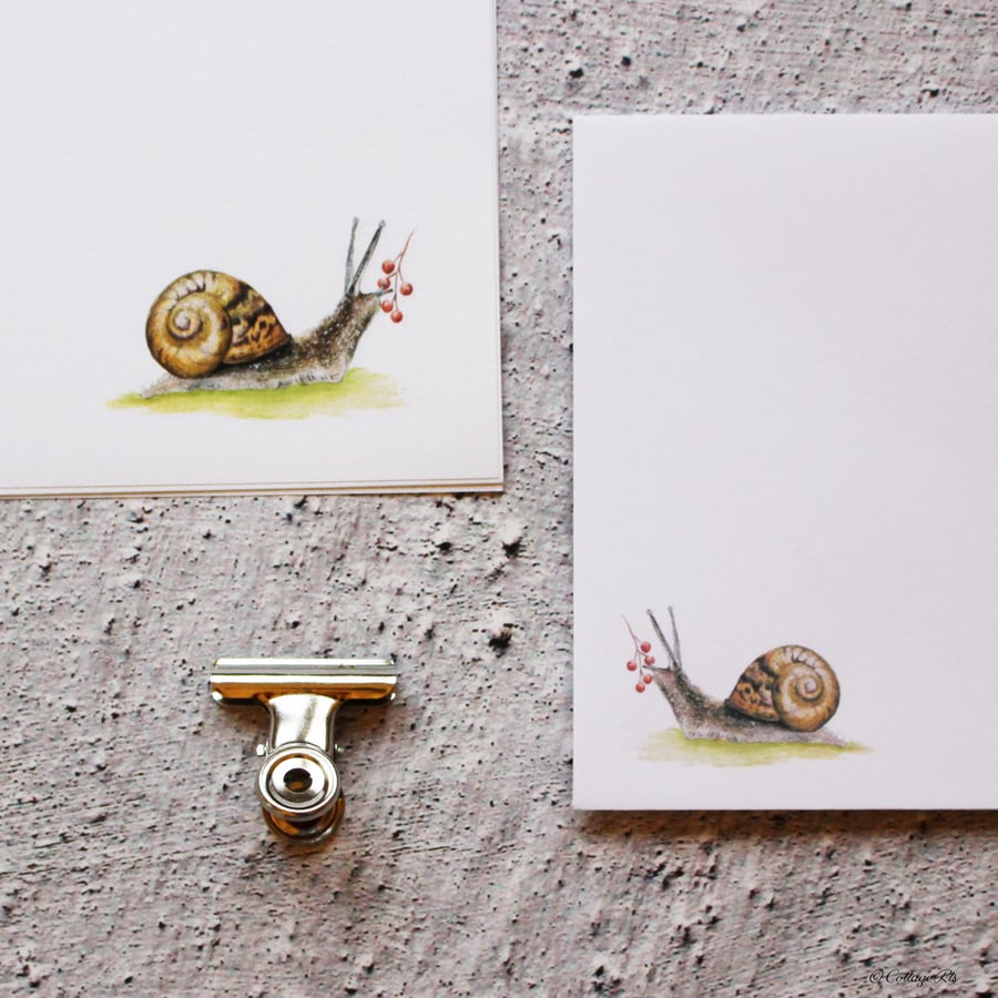 Snail Letter Writing Paper and Envelopes Snail Mail Hand Designed By CottageRts 