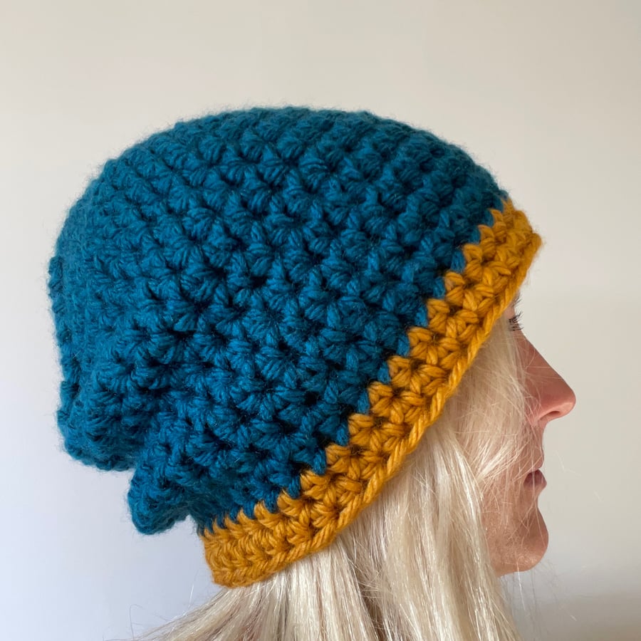 Beanie Style, Crochet Slouch Hat, Teen, Adult
