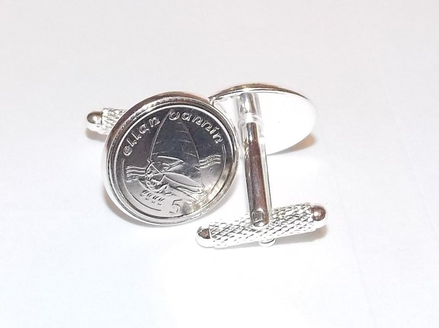 Wind Surfing Cufflinks for the keen windsurfer made from real coins Great mens s