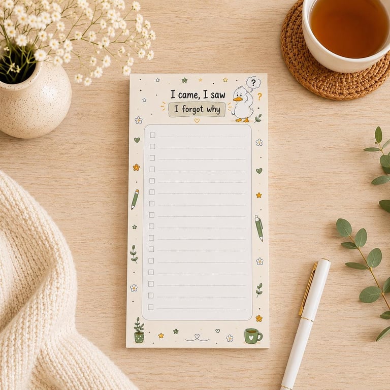 Funny Duck To Do List Notepad - Fridge Shopping List (Magnetic Option)