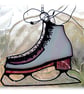Ice Skate Suncatcher Stained Glass Skating Handmade  - Image 2
