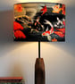 Koi on Black and Grey Drum Lampshade by Lily Greenwood - Medium - 30cm - Image 3