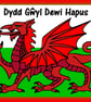 Happy St David's Day In Welsh Dragon A5 Greeting Card 