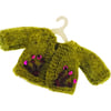 Embroidered Avocado Green Cardigan 