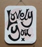 'Lovely You' Mini Print Card, Pinks - Image 1