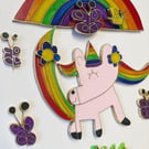 Rainbow unicorn wall art from kids art. custom design