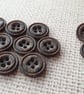 1 & 1 8" 28mm 44L BROWN wood Effect 1990's Vintage Buttons - Image 2