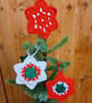 Christmas tree decorations Crochet stars, with a shine, sold singly or set of 6. - Image 3