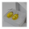 Handmade Fused Dichroic Glass Earrings 146 Yellow gold sparkle