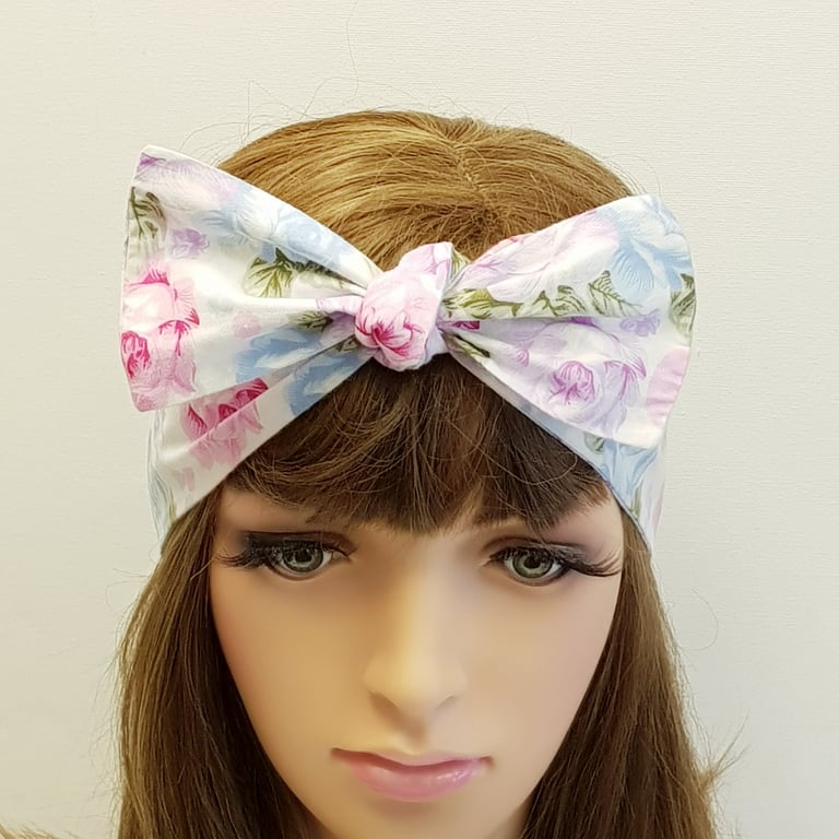 Cotton hair scarf, bandanna, head scarf, tie up hair band