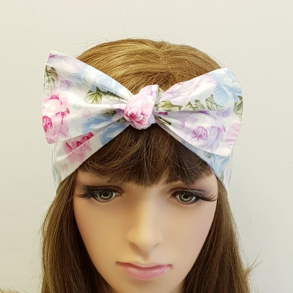 Cotton hair scarf, bandanna, head scarf, tie up hair band