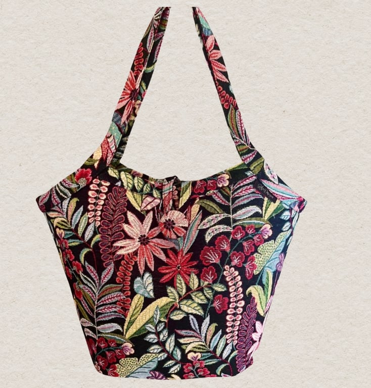 Bucket bag tapestry botanical bag