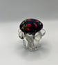 Pair of Vintage Upcycled Glass Pin Cushions - Floral Candle Holder Duo - Image 2