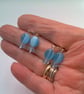 Earrings with Pale Blue Oval Glass Bead and Crystal Rondelle, Gift for Her - Image 9