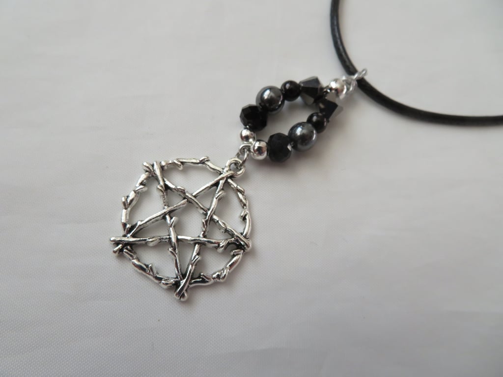 Rustic Pentagram Gothic Witchy Choker Necklace