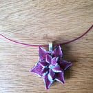Pink Lily Flower Pendant 