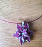 Pink Lily Flower Pendant 
