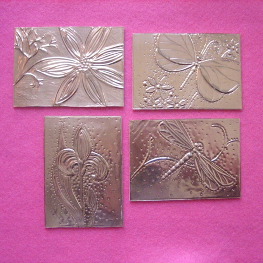 Reduced! Copper ACEO,butterfly design