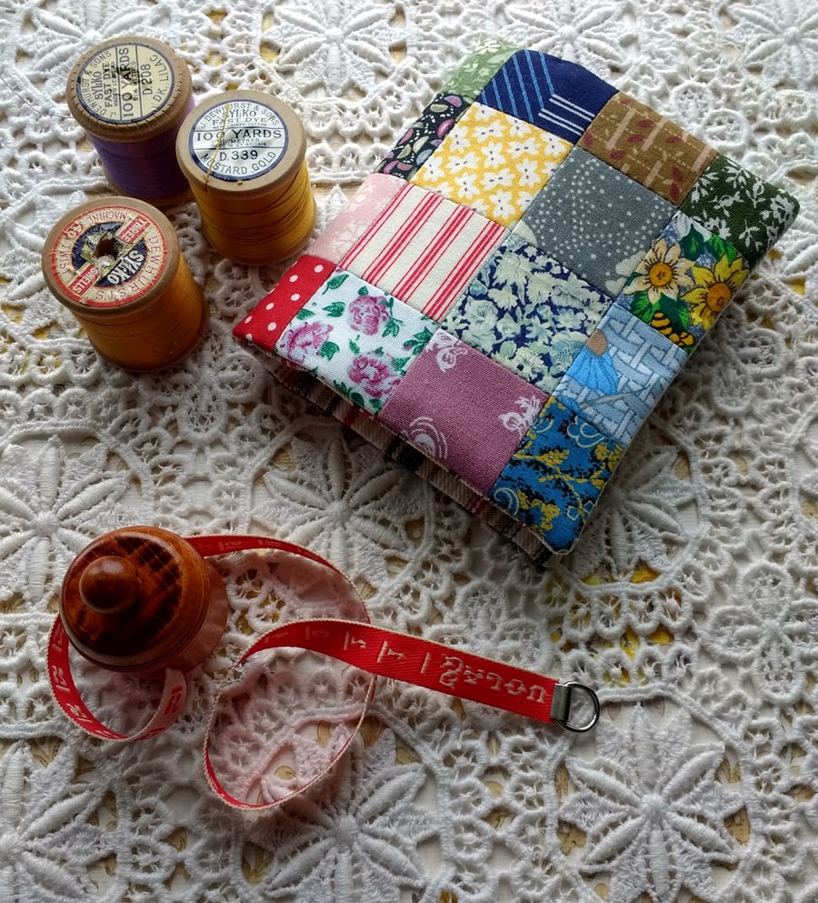 Each One With A Tale Behind It patchwork squares needlecase