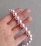 Chunky Blush Pink Pearl Necklace - Simple Light Pink Wedding Jewellery - Gifts - Image 4
