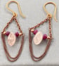 Elegant Ruby & Morganite Chandelier Earrings with Copper - Image 8