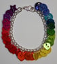 Rainbow button charm bracelet 