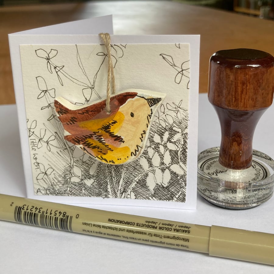 Little wren, card and gift, original artwork