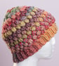Hat-handmade crochet puff stitch beanie hat autumnal colours - Image 5
